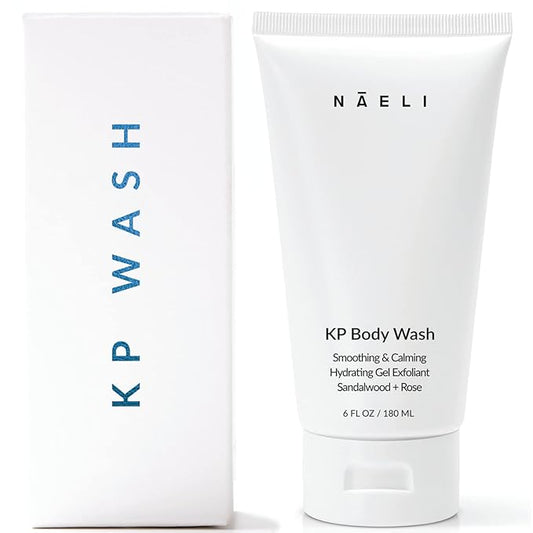 NAELI Keratosis Pilaris & Acne Exfoliating Body Wash Cleanser with 14% Glycolic & Salicylic Acid - Natural KP Bump Eraser & Strawberry Legs Treatment, Back & Butt Acne - Smooths & Hydrates, 6 oz-Velvo Beauty