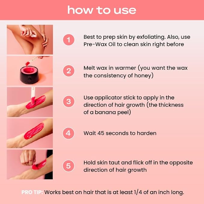 KoluaWax Premium Waxing Kit for Women - Hot Melt Wax Warmer for Hair Removal, Eyebrow, Bikini, Legs, Face, Brazilian & More - Machine + 4-Pack Hard Wax Beads + Accessories, Blush-Velvo Beauty