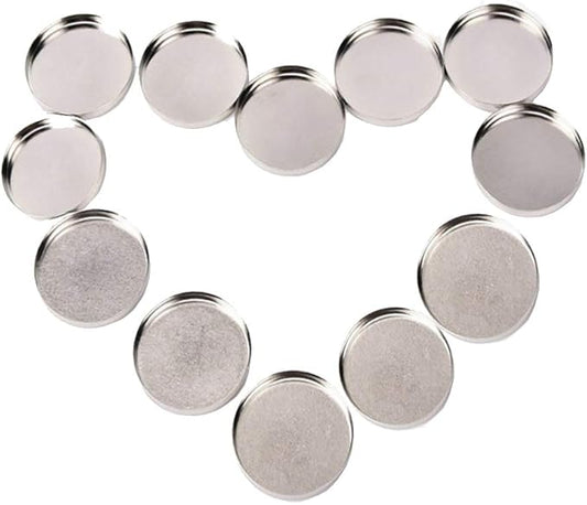 50 Pcs 26mm Empty Round Metal Tin Palette Pans Cosmetic Eyeshadow Blush Organizer for Magnets Cosmetic Palettes-Velvo Beauty