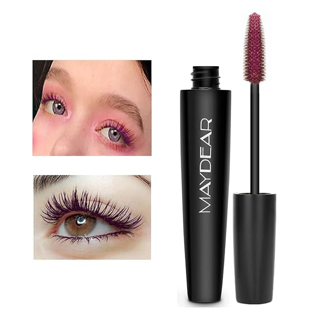 Maydear Burgundy Mascara for Eyelashes, Waterproof Colored Long Lasting Smudgeproof for Women Fast Dry Lengthening Eye Makeup Party - Dark Purple-Velvo Beauty