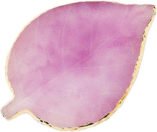 1 Pcs Leaf Resin Nail Art Palette Painting Makeup Palette Tray Cosmetic Nail Gel Polish Colors Mixing Pallet Purple-Velvo Beauty