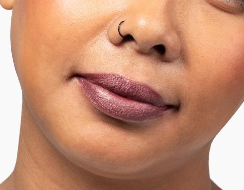 Aromi Metallic Liquid Lipstick | Chestnut Rose Lip Color with Shimmery Finish, Long-lasting + Long Wear, Smudge Proof, Waterproof, Vegan, Cruelty-free (Burgundy Quartz)-Velvo Beauty