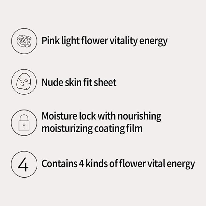 JMsolution Glow Luminous Flower Firming Mask | Rosewater & 4 Flower Extracts for Hydration, Firming & Radiance | 10 Sheets | Korean Skincare Sheet Mask for All Skin Types-Velvo Beauty
