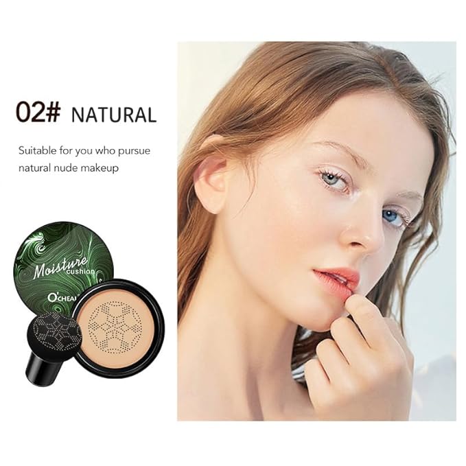 Mushroom Head Air Cushion BB Cream Foundation Cream for Face Makeup Concealer Cushion for Face Comestics Make Up Cushion Compact Natural-Velvo Beauty
