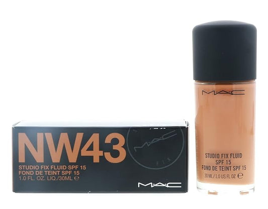 M.A.C. Studio Fix Fluid Foundation SPF 15 Boxed, NW43, 1 Count (A10)-Velvo Beauty