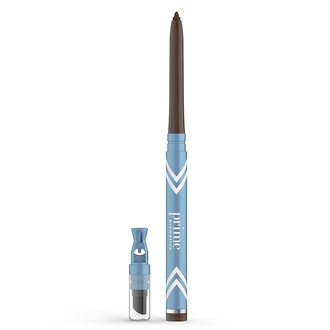 PrimeEyes Glide Eyeliner for Mature Women – Water-Resistant, Long-Stay and Mess-Proof – Gel Cream Texture, Discreet Sharpener and Effective Smudger (Wood (brown))-Velvo Beauty