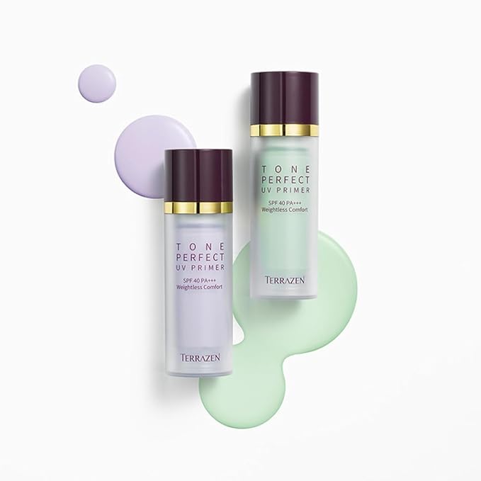 Korean Face Primer 30ml - Korean Makeup & Skincare Lightweight Corrector Base SPF40 PURPLE - Reduces Dullness, Moisturizes for Red, Sensitive Skin witj Aloe (Primer - Purple Tinted)-Velvo Beauty