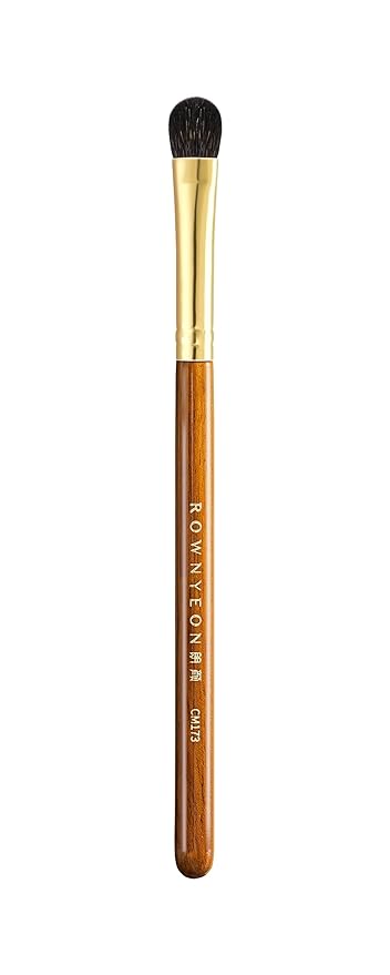 Desert Oak Series Low-Profile Oval Eyeshadow Brush - Gentle Curve for Controlled Blending, Squirrel & Goat Hybrid Bristles (CM 173)-Velvo Beauty