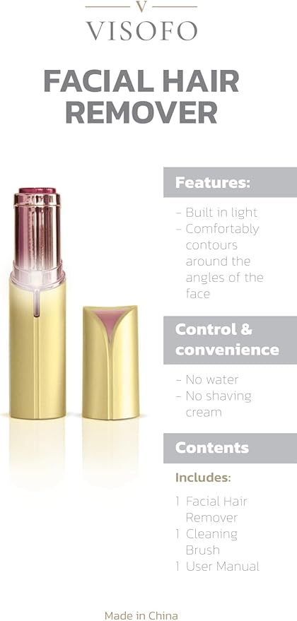 Facial Hair Removal for Women | Electric Razor Device Small Mustache Dermaplaning Remover Tools Tweezers Epilator Trimmer Face Dermaplane Shavers Beauty Gadgets Set Accessories by VISOFO (Citrine)-Velvo Beauty