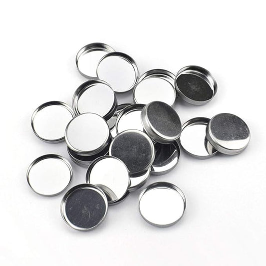 30 Pieces Empty Round Metal Tin Palette Pans Round Metal Pans Cosmetic Eyeshadow Pans for Eyeshadow Palette for Magnetic Makeup Palette, 26mm Diameter 5mm Height-Velvo Beauty