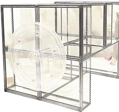 Hersoo 360 Degree Rotation Cosmetic Organizer -Premium Makeup Storage with Spin Base,Antique Countertop Cosmetic Storage,Large Capacity,Beauty Display for Countertop,Vanity or Bathroom (silver)-Velvo Beauty
