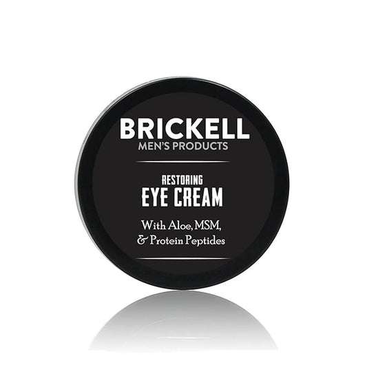 Brickell Men's Restoring Under Eye Cream for Men, Natural and Organic Anti Aging Eye Balm To Reduce Puffiness, Wrinkles, Dark Circles, Crows Feet and Under Eye Bags, 0.5 Ounce, Unscented-Velvo Beauty