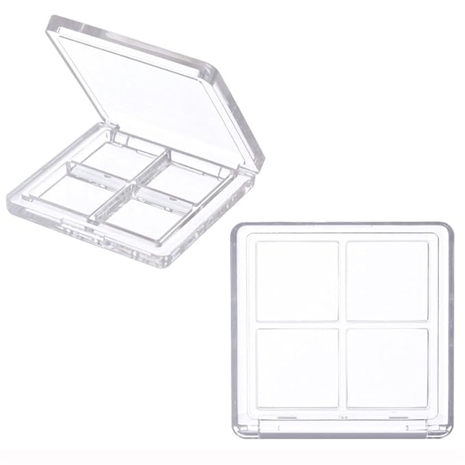 2PCS Empty Eyeshadow Palette 4 Grids Plastic Eye Make Up Container Palette Refillable Small Makeup Palette Lipstick Compact Containers Cosmetic Sample Storage Cases-Velvo Beauty