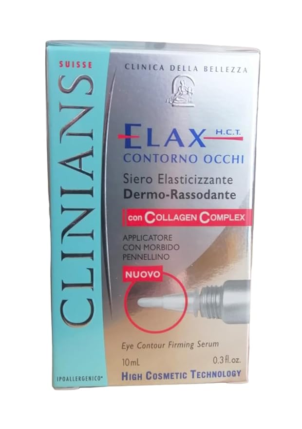 Suisse Clinica Della Bellezza Elax HCT Collagen Complex Eye Contour Firming Serum From Italy, 0.3 Oz.-Velvo Beauty