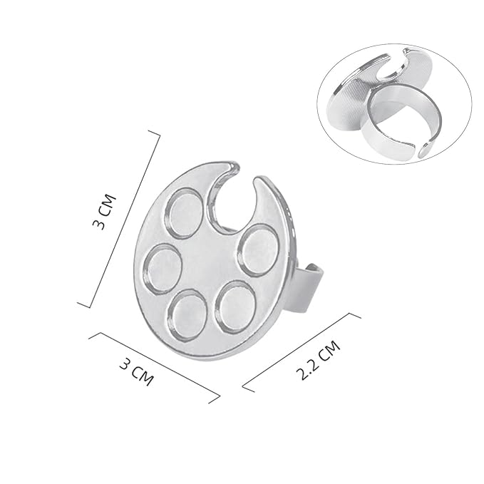 Makeup Spatula Set Stainless Steel, Make Up Tools Mini Mixing Tray with Finger Ring, Round Makeup Paint Palette-Velvo Beauty
