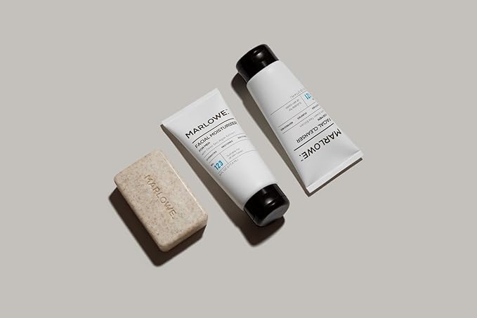MARLOWE. Best Sellers Kit | No. 203 | Features Signature Body Scrub Soap Bar, Men's Facial Cleanser & Facial Moisturizer | Great Gift for Men-Velvo Beauty
