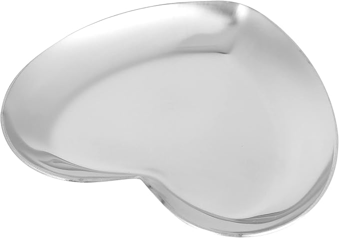 Nail Palette, Nail Palette Nail Palette Heart Shaped Art Palette Stainless Steel Palette Makeup DIY Paint Color Mixing Tray Nail Art Palette Resin(Silver)-Velvo Beauty