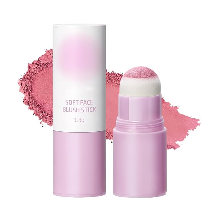 Soft Face Blush Stick, Matte Natural Long Lasting Blush for a Flawless Finish, Creamy Blendable Formula for All Skin Types, Everyday Wear Professional Quality Makeup (Warm mauve, Large)-Velvo Beauty