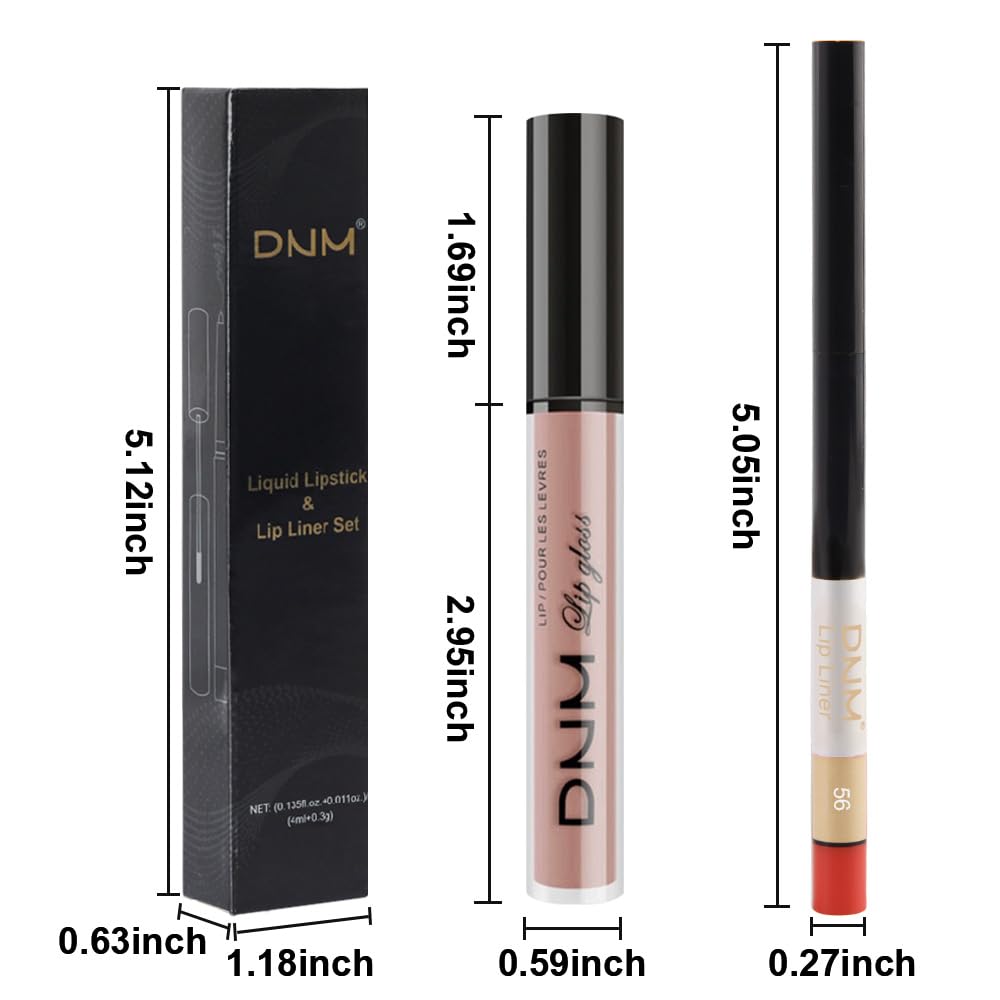 evpct 2Pcs Nude Pink Matte Lip Liner and Lipstick Combo Set for Women, Nude Lip Combo Set Liquid Lips Stick Gloss and Lipliner Stains Set Long Lasting Waterproof, Lips Makeup Pack 24 Hours originale-Velvo Beauty