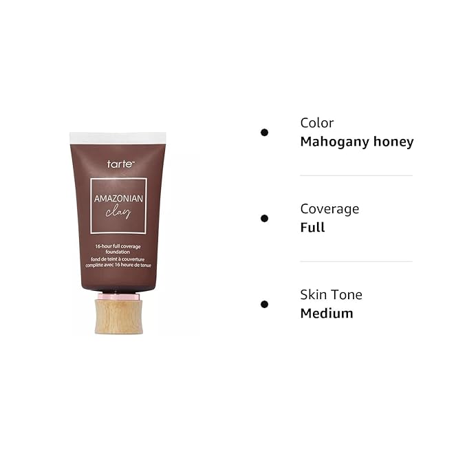 tarte Amazonian Clay 16-Hour Full Coverage Foundation 60H Mahogany Honey-Velvo Beauty