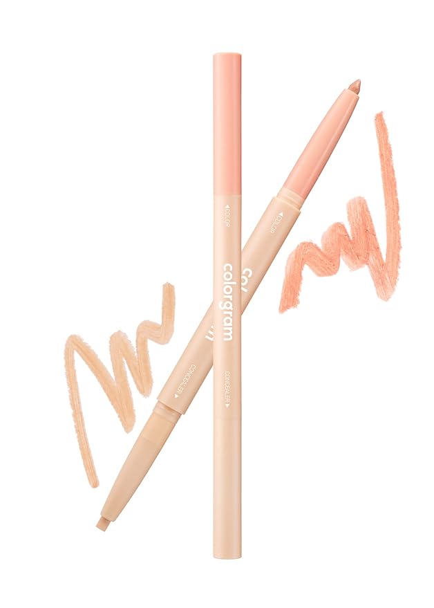 COLORGRAM Under Eye Highlighter Stick - 04 Peach | Silky-Smooth Long-Lasting Highlighter & Contouring Stick for Smudge-Proof, Shining Daily Makeup | K-Beauty Face Highlighters & Luminizers-Velvo Beauty