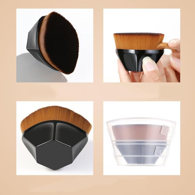 Foundation Makeup Brush Fast Flawless Application Blusher Liquid Cream Powder Cosmetic Body Blending Tool, Black-Velvo Beauty