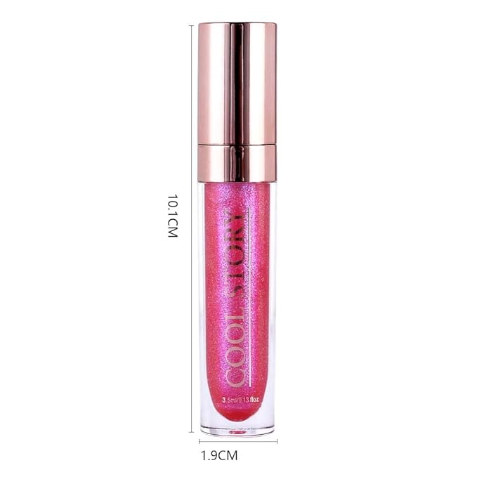 GECOMO Colorful Explosive Pearlescent Lip Gloss 3D Multifunctional Fine Glitter Chameleon Lip Gloss Polarized Diamond Makeup,Magic Big Brush Color Changing Lip Oil(105# BLUISH PURPLE FLASH)-Velvo Beauty
