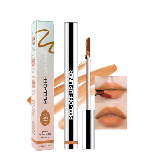 Matte Liquid Lip Stain Peel Off Lip liner Tattoo, Orange Brown Matte Peel Off Lip Stain, Long Lasting Waterproof Lipstick Lip Gloss Stain, Transfer-proof for All Skin Types 0.12 fl oz 01#-Velvo Beauty