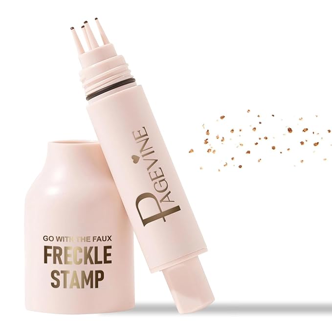 Freckle Stamp Pen, Waterproof Fake Freckles Makeup Tool, Upgrade Liquid Faux Freckles Pen, Quick-Dry, Long-Lasting, Lifelike, Natural Sunkissed Makeup, with Multi-Prong Precision Stamp Head (Light)-Velvo Beauty