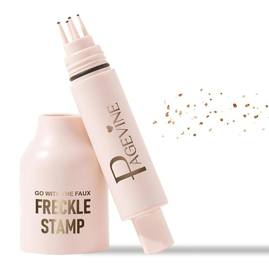 Freckle Stamp Pen, Waterproof Fake Freckles Makeup Tool, Upgrade Liquid Faux Freckles Pen, Quick-Dry, Long-Lasting, Lifelike, Natural Sunkissed Makeup, with Multi-Prong Precision Stamp Head (Light)-Velvo Beauty