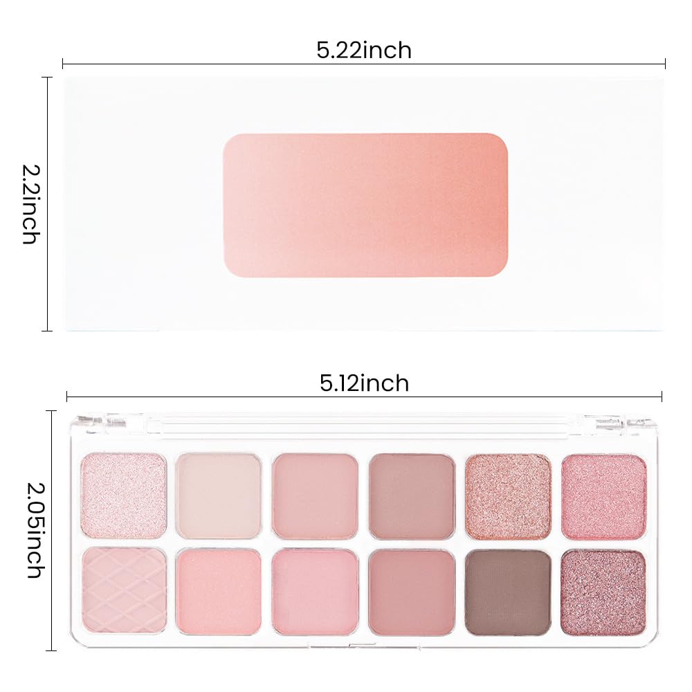 AMY'S DIARY 12Color Light Pink Purple Eyeshadow Palette, Long-Lasting, and Highly Pigmented. Elevate Your Eye Makeup– Unleash Your Unique Style (07#)-Velvo Beauty