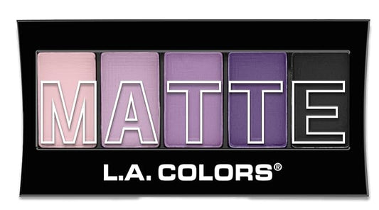 L.A. COLORS 5 Color Matte Eyeshadow Palette, Purple Cashmere CEM473-Velvo Beauty