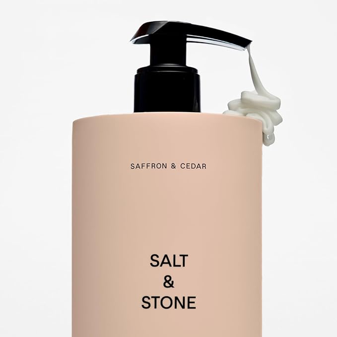 Salt & Stone Body Lotion for Women & Men | Hydrates, Nourishes & Softens Skin | Restores Dry Skin | Fast-Absorbing | Cruelty-Free & Vegan (Saffron & Cedar - 15.2 fl oz)-Velvo Beauty