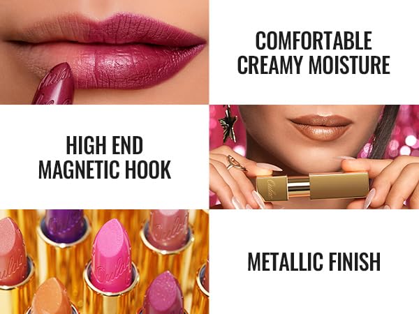 Oulac Metallic Brown & Nude Lipstick Set - 2PCS Vegan Lightweight Hydrating Formula with High Impact Lip Color for Full Coverage Lip Makeup, Christmas Gifts for Women, 08+10-Velvo Beauty