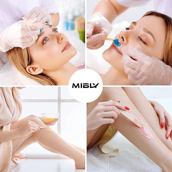 Mibly 4 Style Assorted Wooden Wax Sticks for Body Legs Face and Small Medium Large Sizes Eyebrow Waxing Applicator Spatulas for Hair Removal or Wood Craft Sticks (Pack of 1000)-Velvo Beauty