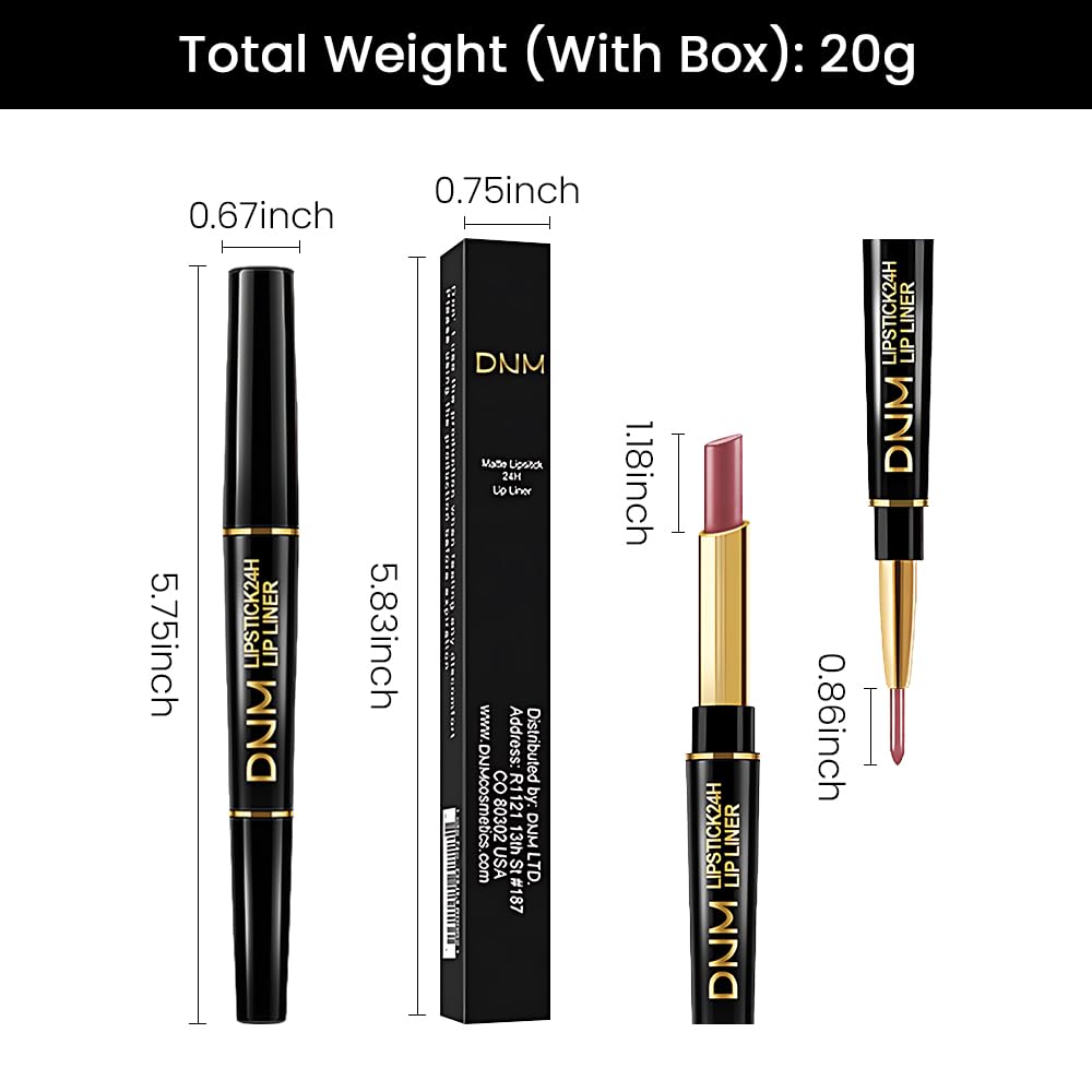 Kaely 2-in-1 Light Mauve Red Matte Lip Liner & Lipstick Combo Set Kit for Women, Magic Neutral Lipstick 24 Hours Original Lips Liner Pencil Stain Makeup Long Lasting Waterproof 22-Velvo Beauty