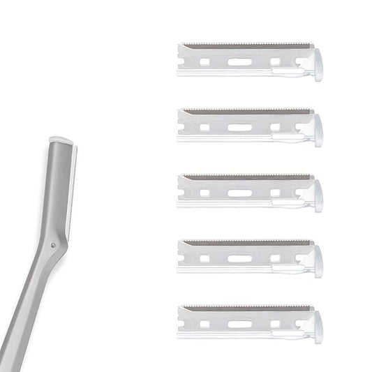 Facial Razor Replacement Blades Be suitable for Twee zerman Stainless steel blade 5 Count (Pack of 1)-Velvo Beauty
