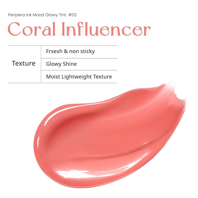Peripera Ink Mood Glowy Tint (02 CORAL INFLUENCER)-Velvo Beauty