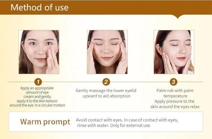 24K Gold Eye Cream For Deep Hydrating, Anti-Aging Gold Eye Cream For Dark Circles And Puffiness,Moisturizing Lightenex Gold Cream Lifting Eye SENANA (1 PACK)-Velvo Beauty