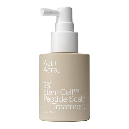 Act+Acre Cold Processed 3% Stem Cell Peptide Treatment | Boosts Hair Density | Grape Stem Cells, Peptides + Caffeine | Vegan, Fragrance-Free | 3 Fl Oz-Velvo Beauty