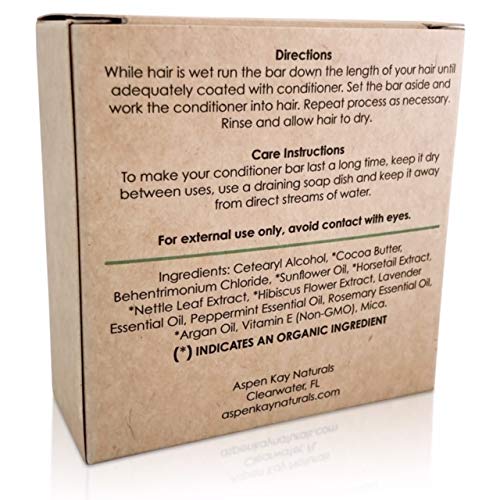 Peppermint & Rosemary Natural Hair Conditioner Bar, Organic, Vegan, Volumizing, Hydrating Argan Oil Conditioner for Curly or Straight Hair, Paraben & Sulfate Free, Made in USA - 2.3 oz.-Velvo Beauty