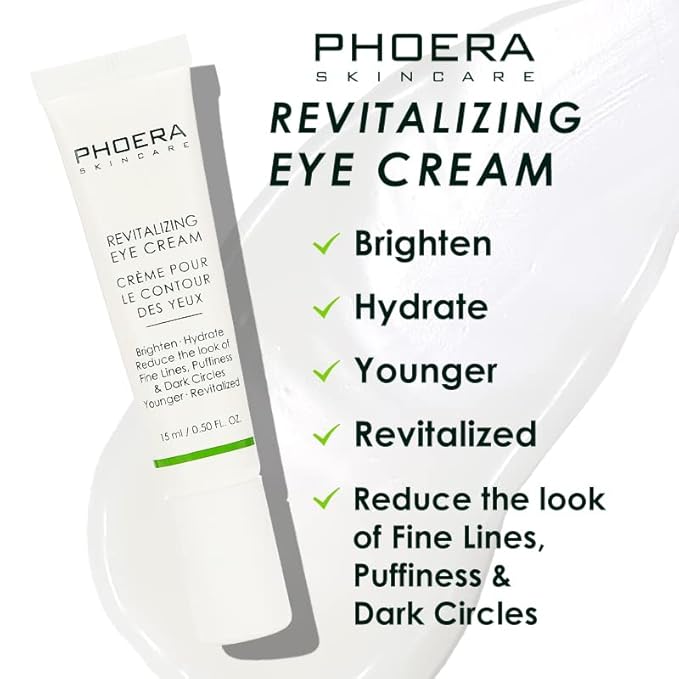 Phoera Revitalizing Eye Cream Brighten Hydrate Reduce The Fine Lines, Dark Circle Wrinkles And Puffiness For Men And Women Skin Loving Ingredients Apply In Morning And At Night-Velvo Beauty