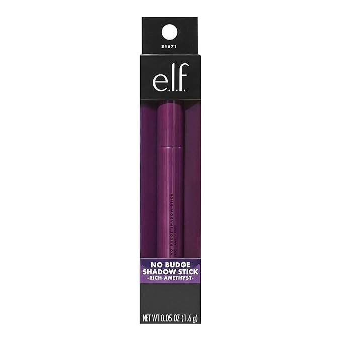 e.l.f. No Budge Shadow Stick, Longwear, Smudge-Proof Eyeshadow, Twist-up Design & Built-in Sharpener, Vegan & Cruelty-Free, Rich Amethyst-Velvo Beauty