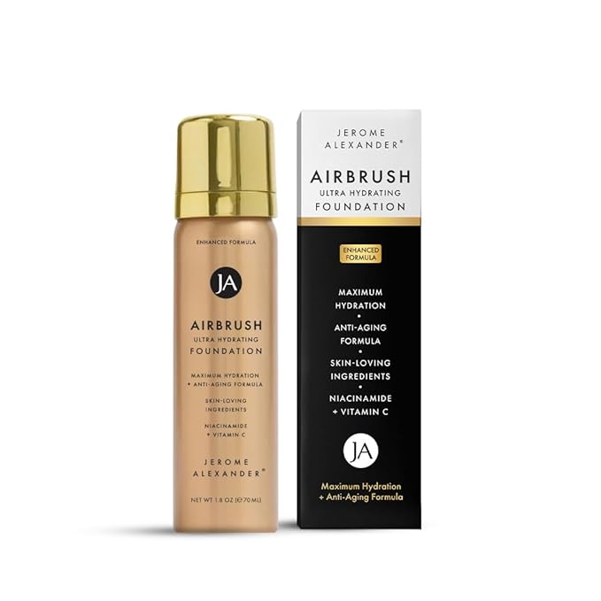 Jerome Alexander Airbrush Foundation Ultra Hydrating, Spray Foundation Makeup with 2x the Active Ingredients, Ultra-Light, Buildable, Full Coverage Formula (Medium)-Velvo Beauty