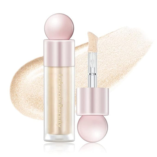 Liquid Highlighter Makeup, Natural Silky Shimmer Finish Liquid Face Highlighter, Highly Pigmented, Lightweight, Blendable, Soft Cream Highlighter For Face (#01 White Gold Shimmer)-Velvo Beauty