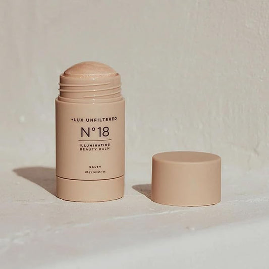 '+ Lux Unfiltered N°18 Illuminating Beauty Balm - Highlighter Stick with Mango Butter - Buildable and Blendable Highlighter Makeup Stick - Vegan & Cruelty Free - Salty (A Sheer Opal Gloss)-Velvo Beauty