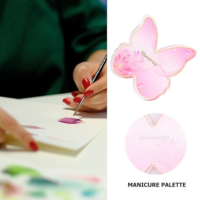 Resin Nail Art Palette: 2PCS Nail Art Palette Makeup Resin Mixing - Makeup Plate Nail Plates for Nail Art Nail Tip Holder Nail Art Display-Velvo Beauty