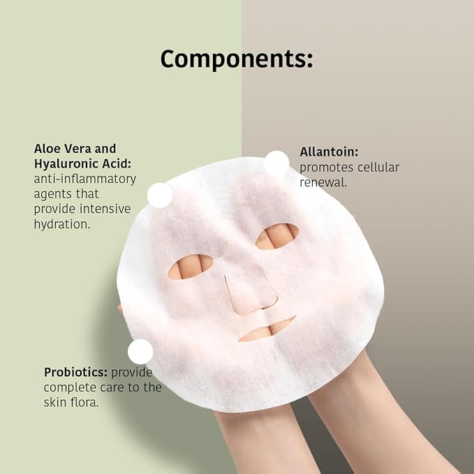 IROHA NATURE Comforting & Hydrating Tissue Face Mask with Aloe Vera | 15 Pieces | Aftersun Effect | 96% Natural Ingredients-Velvo Beauty