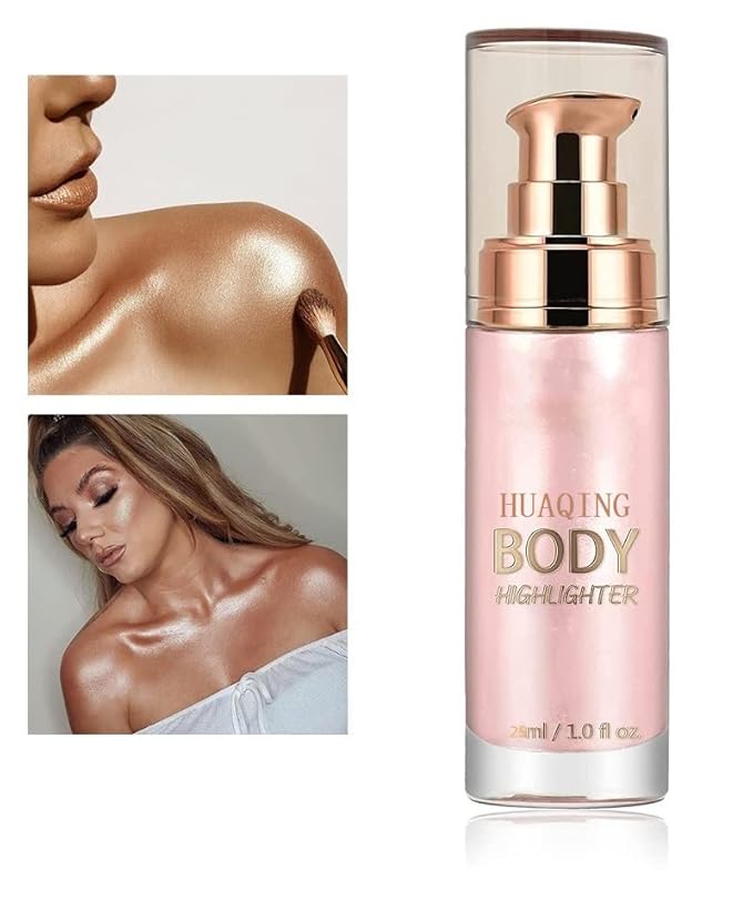 2 Pack Body Luminizer,Shimmer Body Highlighter Makeup Liquid Gloss Makeup for Glitte Face Body Gloss Cream.(104 Soft Yarn Pink)-Velvo Beauty