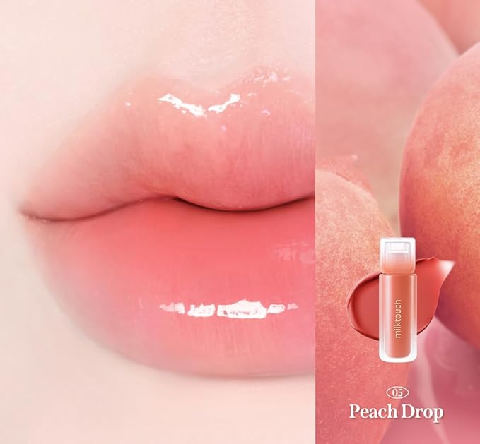 MILKTOUCH Dew Stain Sheer Lip Gloss (05 Peach Drop, 0.14 Fl Oz (Pack of 1))-Velvo Beauty